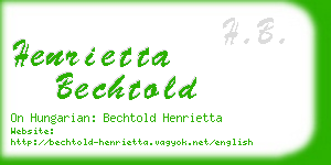 henrietta bechtold business card